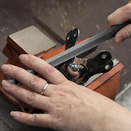 Miniatura 26 de Lima de corte medio redondo de 6 pulgadas, dientes de doble corte, acero de alto carbono, lima de una sola mano sin mango, adecuada para dar forma a