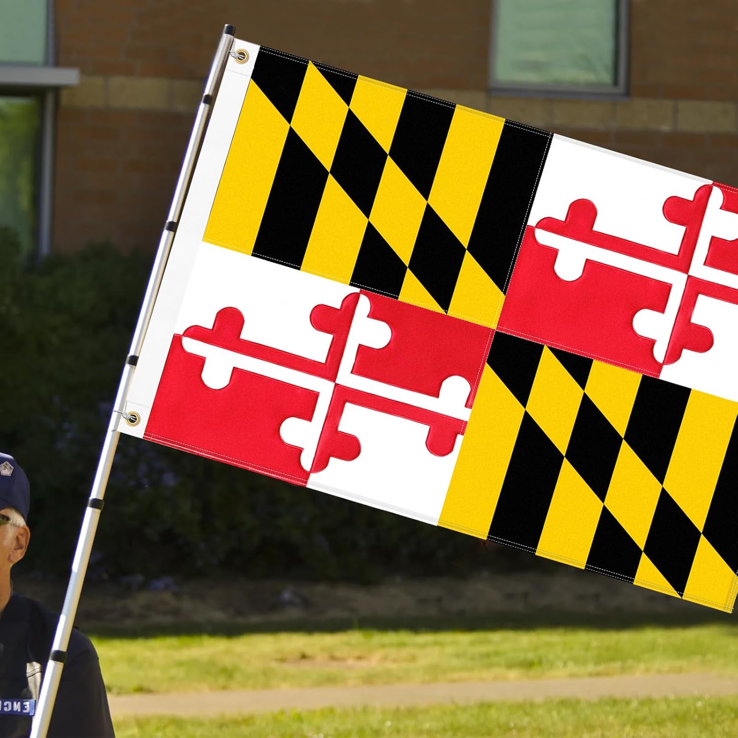 Maryland Flag 3x5 FT Heavy Duty Outdoor, Fully Sewn with Embroidered Red Cross Design | 210D Oxford Fabric | Brass Grommets and 4 Stitch Hemming | State of Maryland MD Flags for Outside House Garden - Image 5