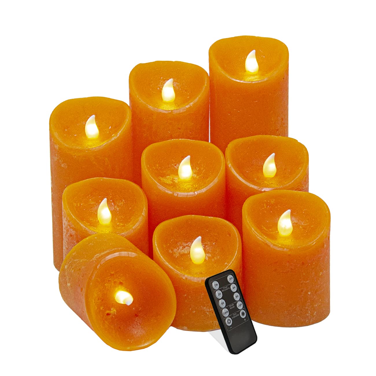 Amazon.co.jp : フレームレスキャンドル オレンジ 9個 LEDキャンドル
