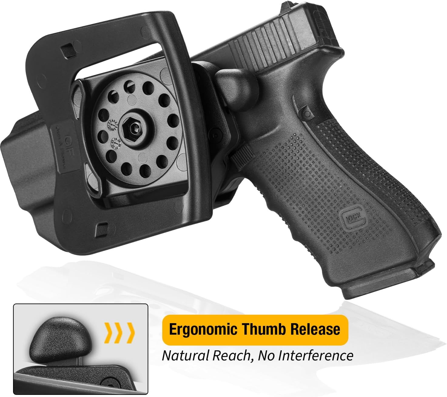 Glock 19/17 Holster, M&P 9/40 M2.0 Holster, OWB Thumb Release Paddle Holster Fits Glock 19 19X 32 44 45, Glock 17 22 31, M&P 9MM/.40 M2.0, SD9 VE/SD40 VE, Taurus G2C/G3C, 1911 5", Optics Compatible