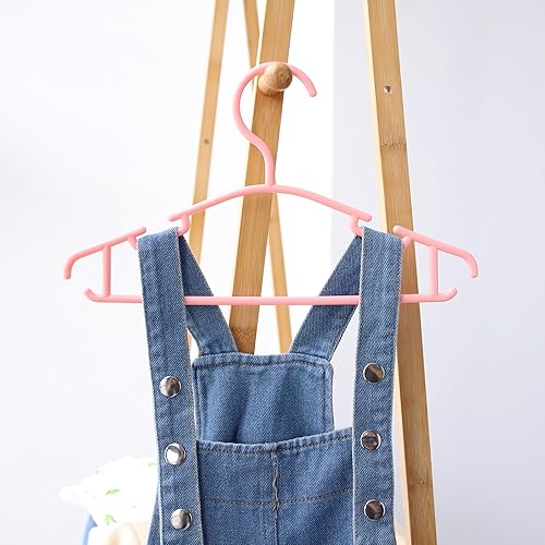 Miniatura 7 de GoodtoU Perchas de plástico antideslizantes para armario de niños, paquete de 60 con 8 separadores de ropa de bebé, rosa