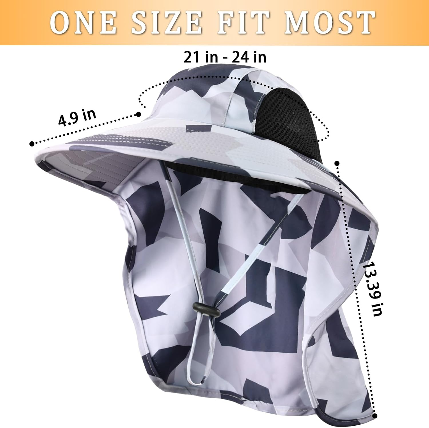 Sun Hat for Men Women with Neck Flap,UPF 50+ UV Protection Fishing Hat thumbnail