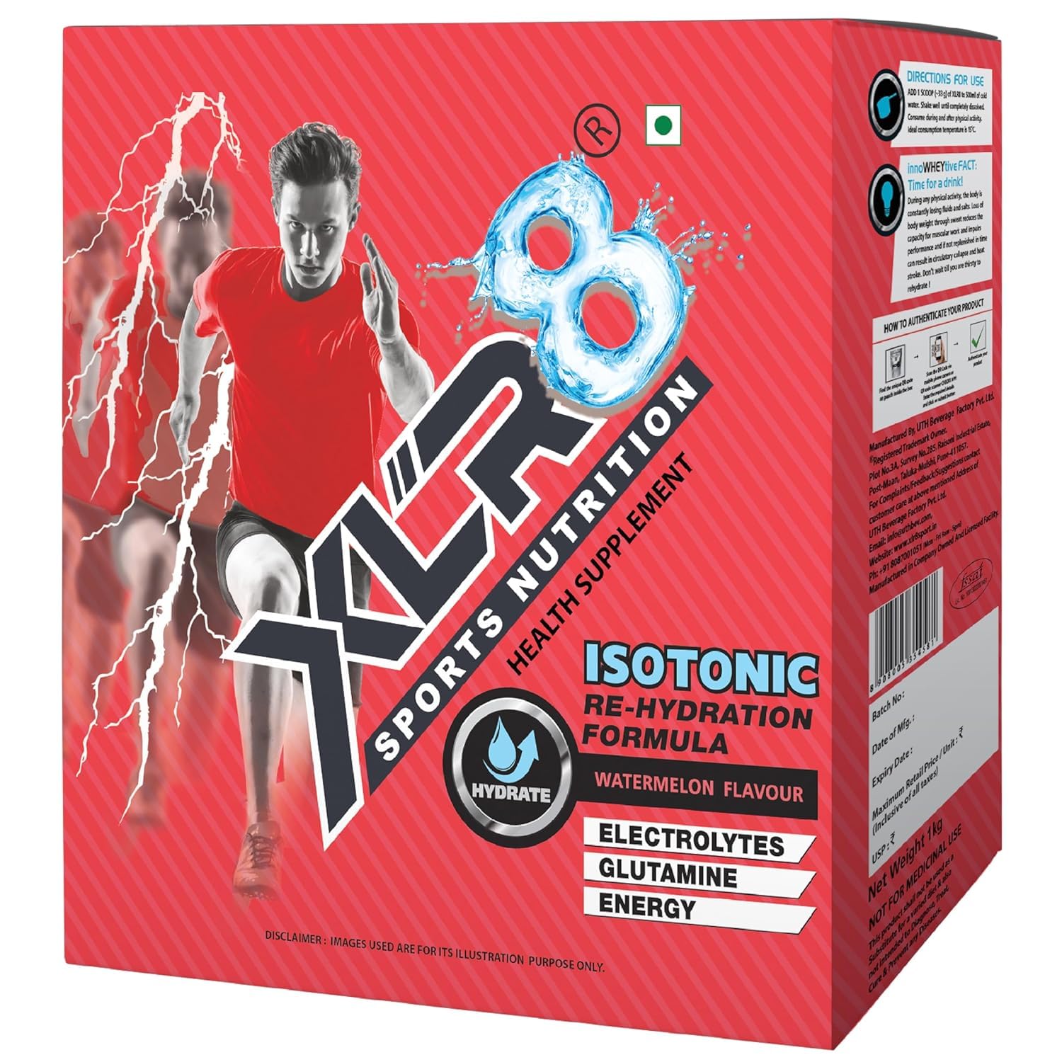 Electrolytes Hydration Powder Isotonic Instant Energy Drink Mix with Sodium, Potassium & Magnesium (1Kg, Watermelon)