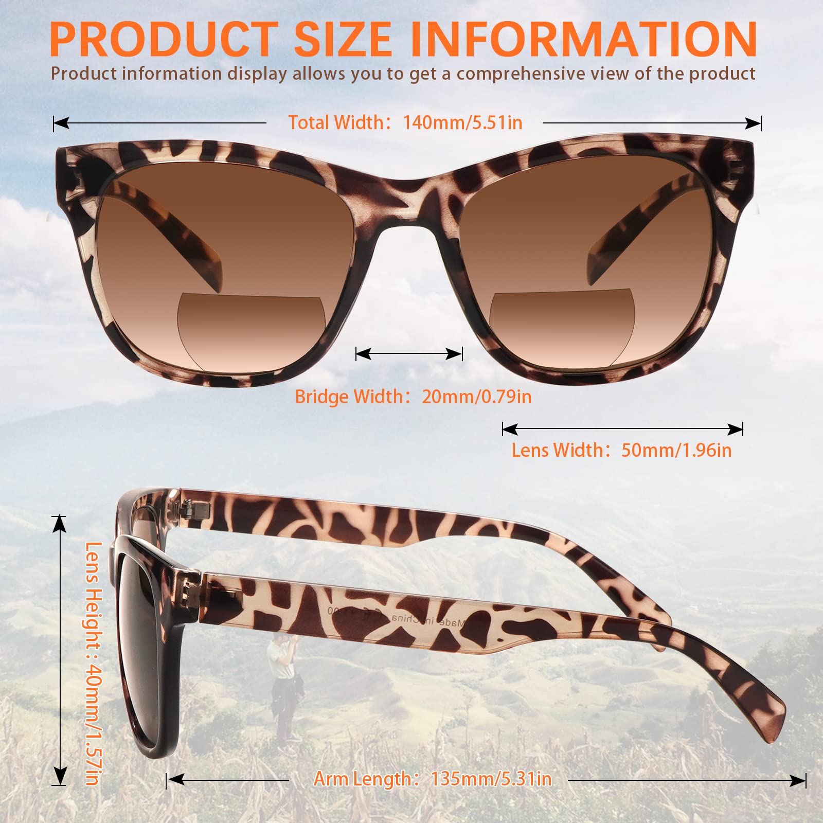 STASTEND 4 Pack Bifocal Reading Sunglasses for Women Men,UV400 Sun Readers Glasses (Multicolor, 2.00, multiplier_x)