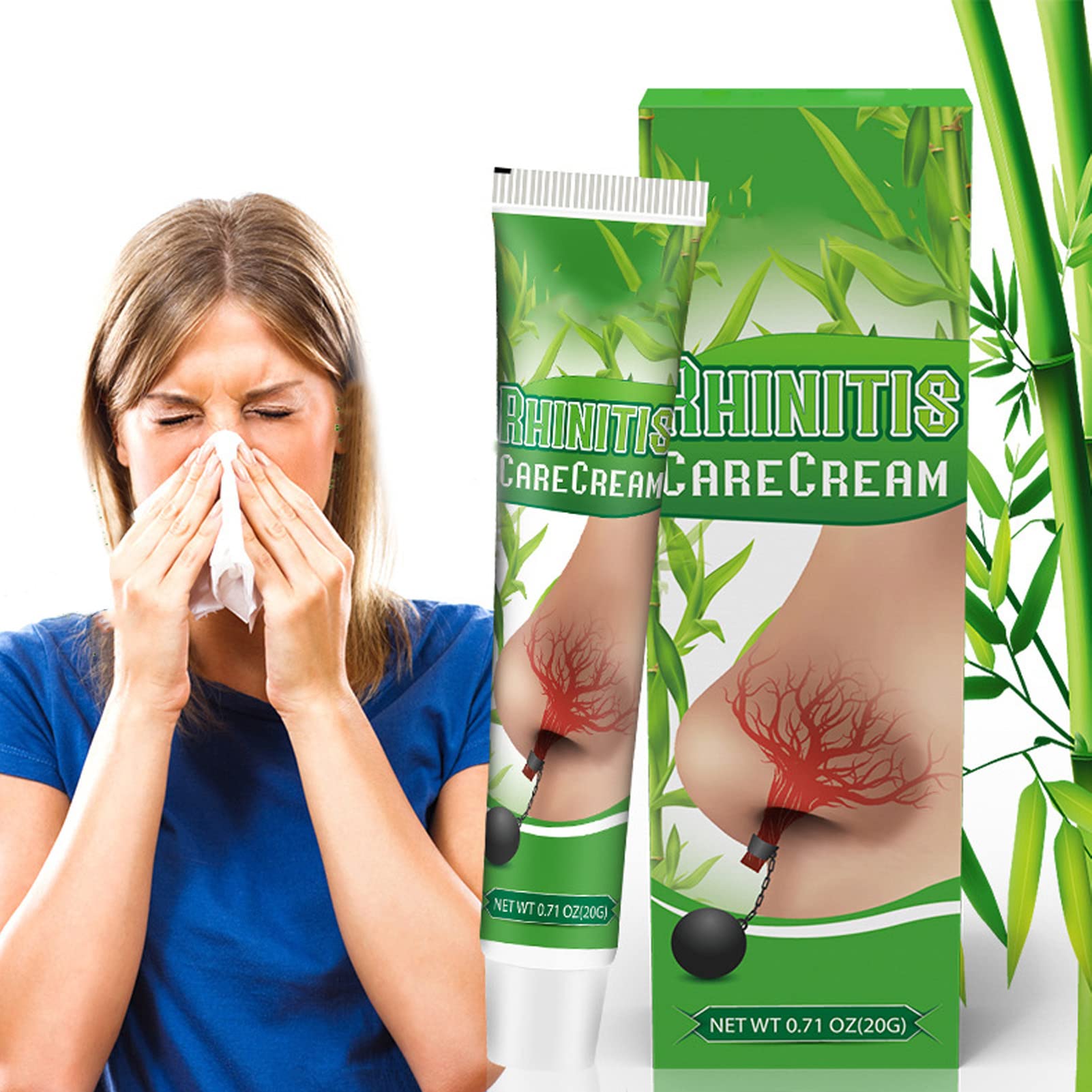 Crema Para El Cuidado De La Rinitis, Crema Para El Cuidado De La Rinitis Nasal Alivio De La Alergia Suavizar La Suciedad Efecto Instantáneo Extracto De Hierbas Crema Para La Nariz Congestionada 20g