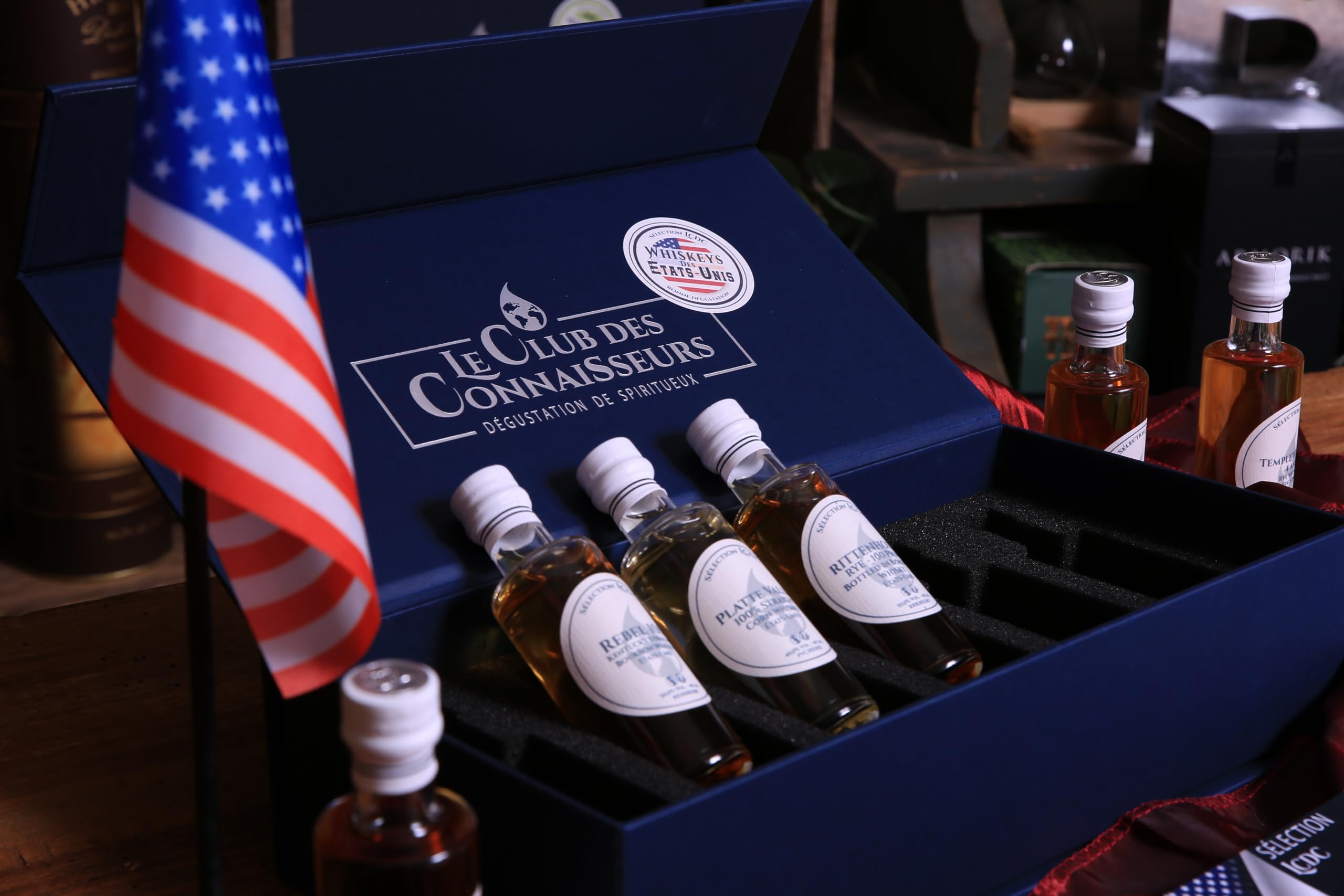 Coffret Dégustation Whisky Des Etats - Unis 6 x 40ml - En Solo Ou En Duo - Le Club Des Connaisseurs - Coffret Cadeau Homme