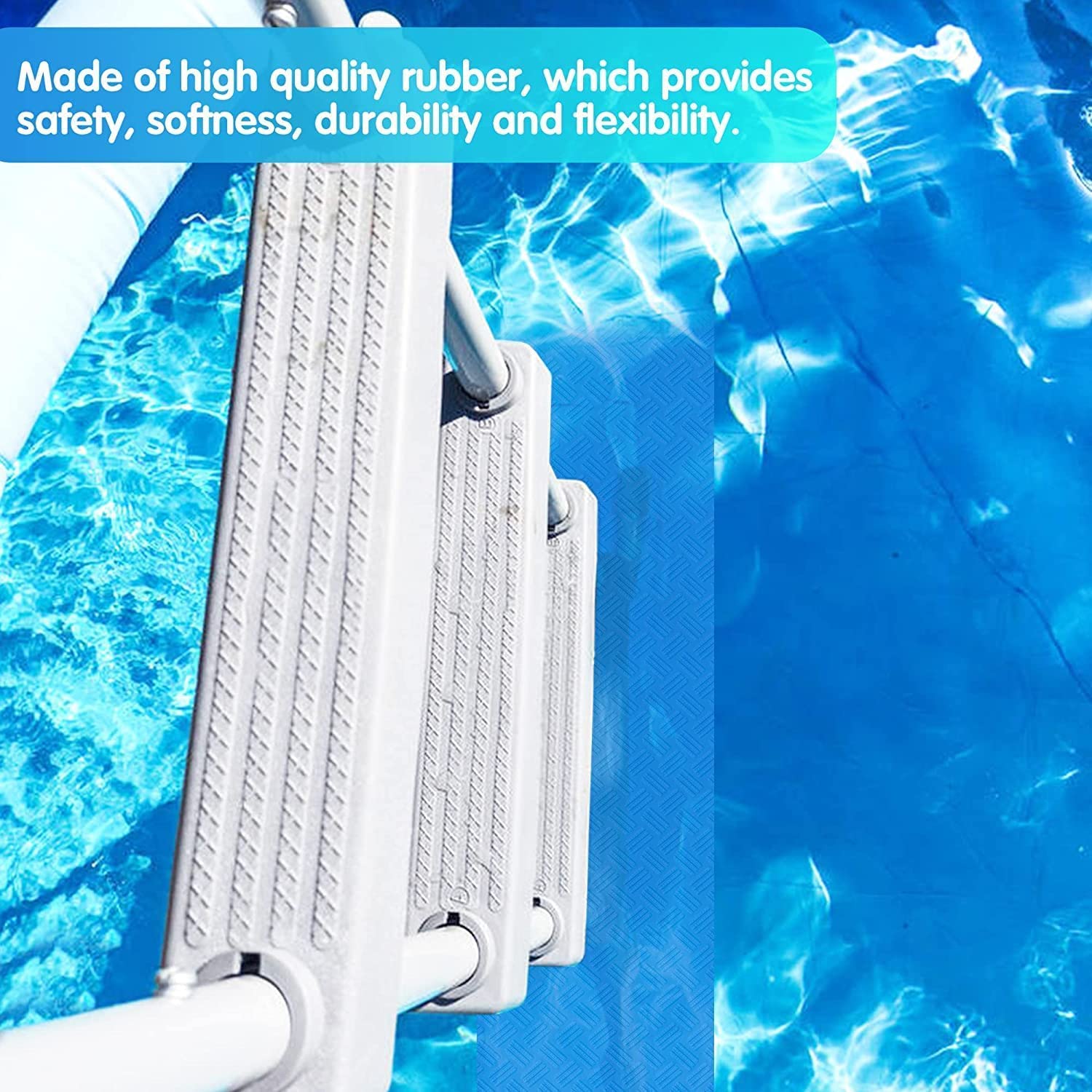 90x23CM Schwimmbadleitermatte,2 Stück Schutzmatte für Poolleiter | Pool schutzmatte,Anti Rutsch Leitermatte für Schwimmbäder, Poolunterlage Mit Rutschfester Textur Für Schritte,Treppen,Leitern