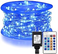 Vista 16 de RUICHEN Guirnalda de luces de hadas regulables de color blanco cálido, súper larga de 165 pies, 500 luces LED con control remoto, luces