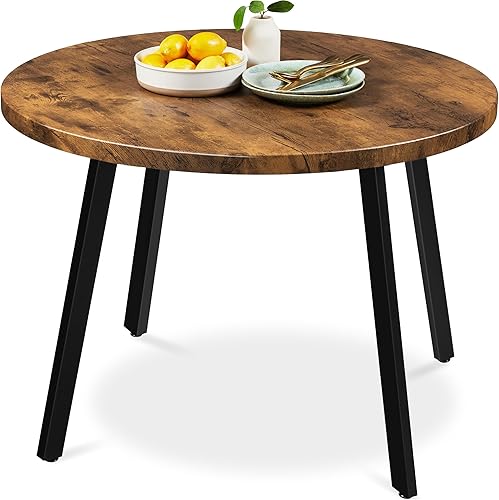 Miniatura 8 de Best Choice Products Mesa de comedor redonda con patas de acero - Negro Negro,Marrón,https://www.amazon.com/dp/undefined