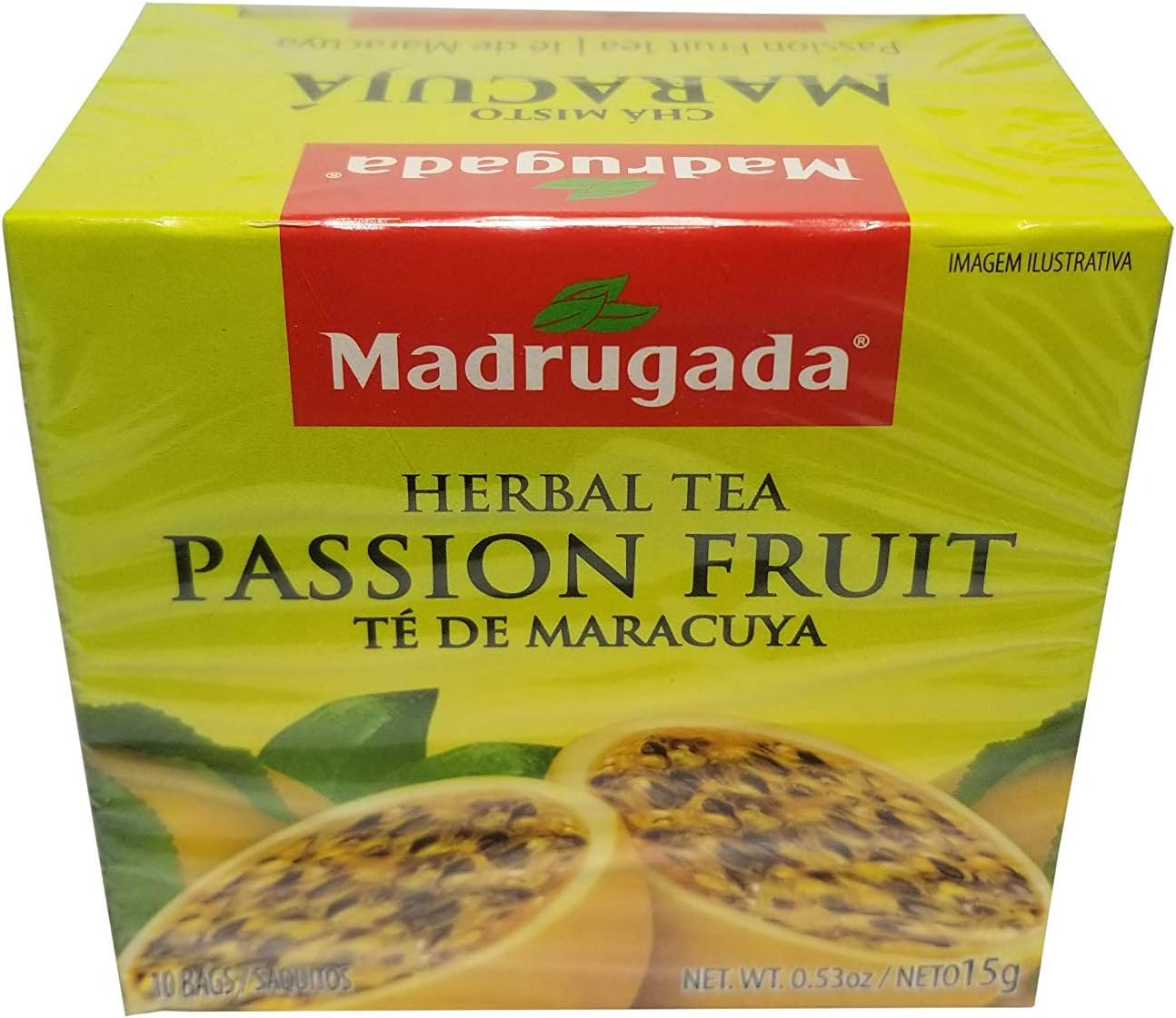 Madrugada Passion Fruit Tea 10 tea bags - Chá de Maracujá 10 sachês - Madrugada - 0.5oz (15g) GLUTEN FREE