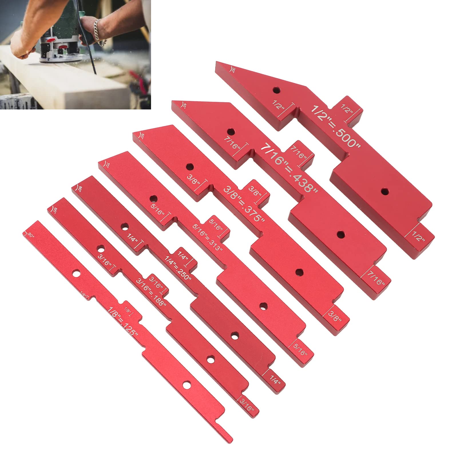 Setup Block Height Gauge Set, 7Pcs Accurate Setup Blocks Easy to Read Woodworking Tools for Measuring Height