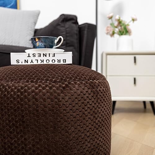 Miniatura 8 de Asuprui Puf Otomano Sin Relleno Asiento Puf Redondo Reposapiés Taburete Otomano Reposapiés Sin Relleno 20x20x12 Pulgadas Silla Mullida Puf de Suelo