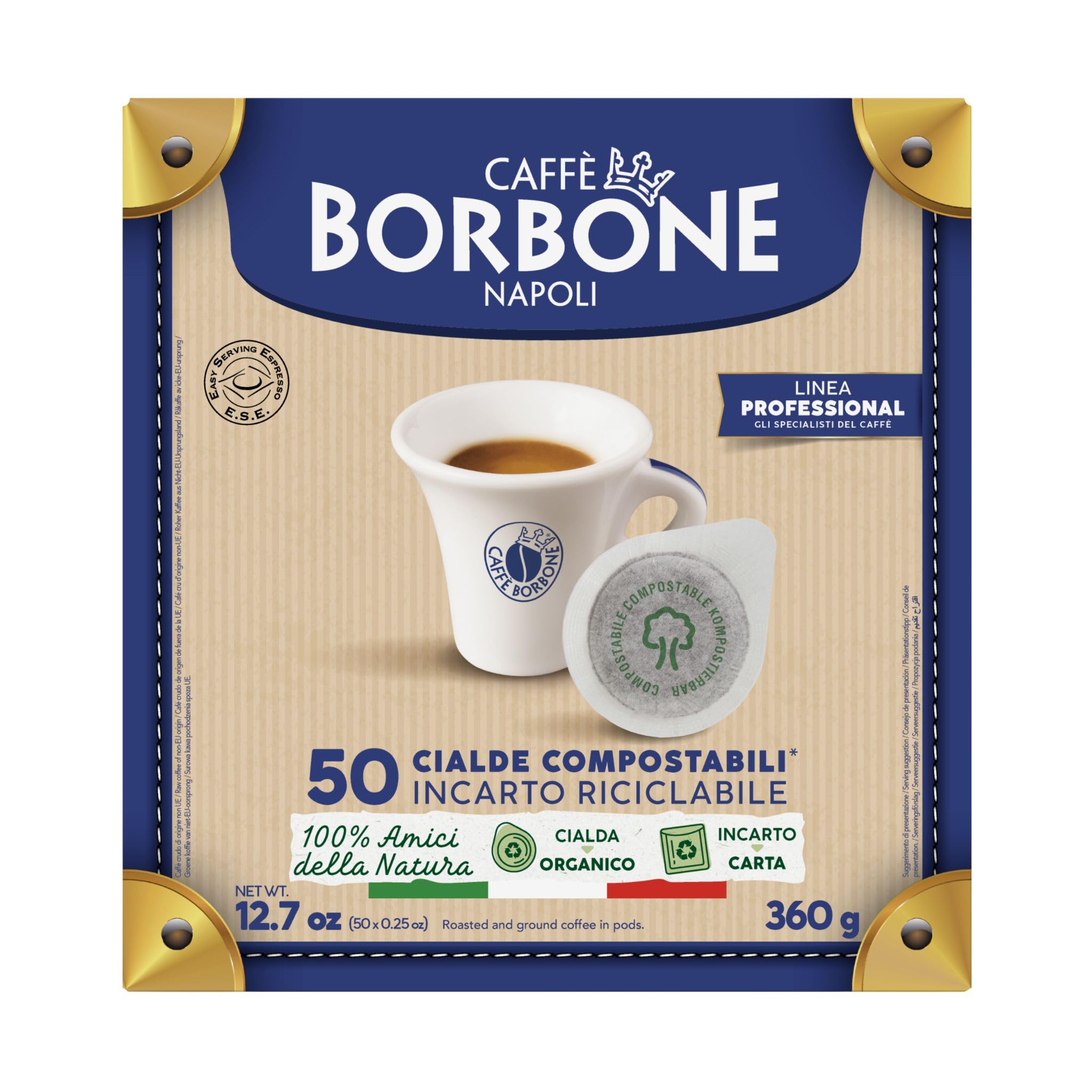 Caffé Borbone Podstawki do kawy z papieru, mieszanka kawy ESE 44, czerwony, niebieski, złoty, czarny, rodzaj do wyboru 300 niebieski