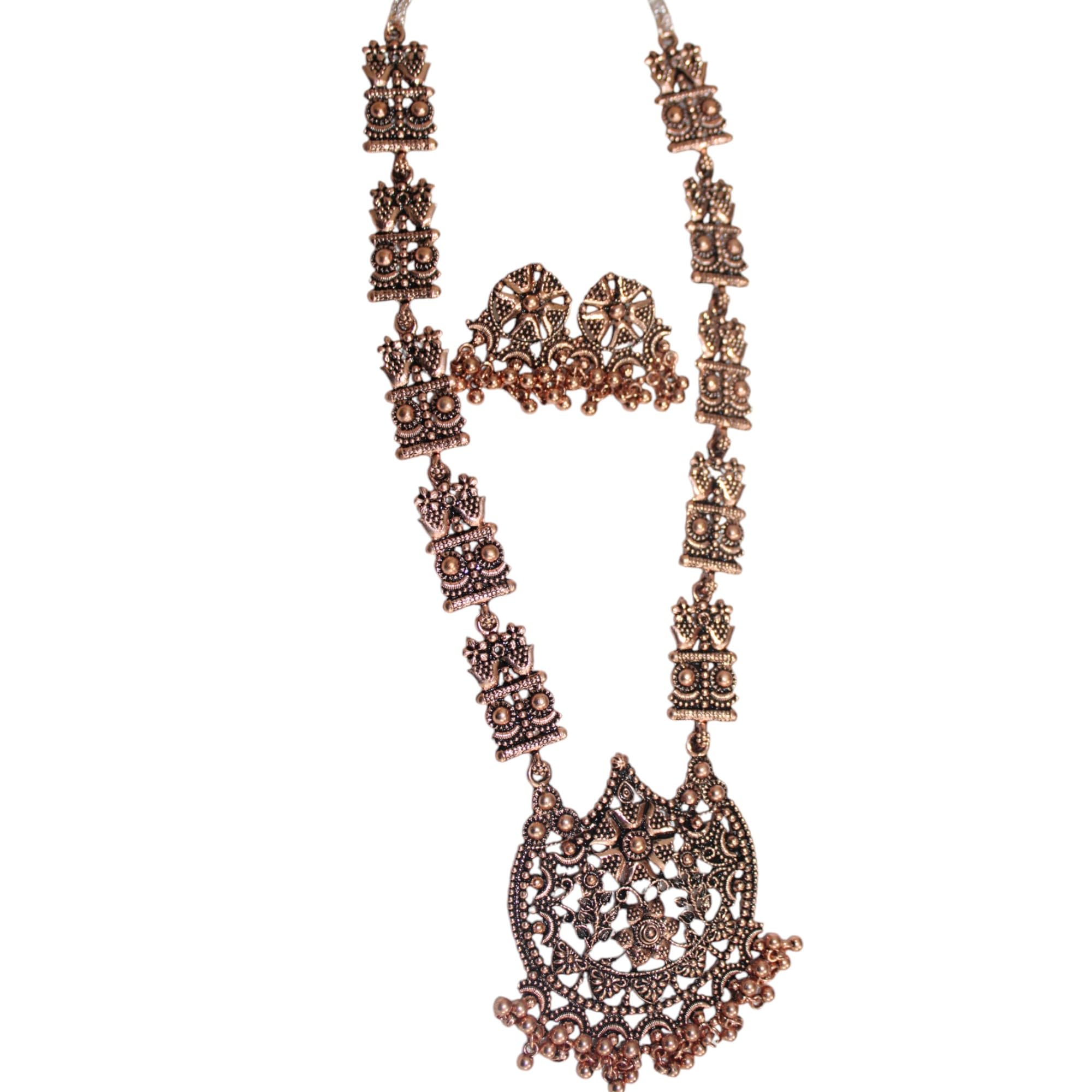 Long Copper Jewellery Set Copper Necklace Set for Women & Girls (B0DGV2F52Y) Amazon Price History, Amazon Price Tracker