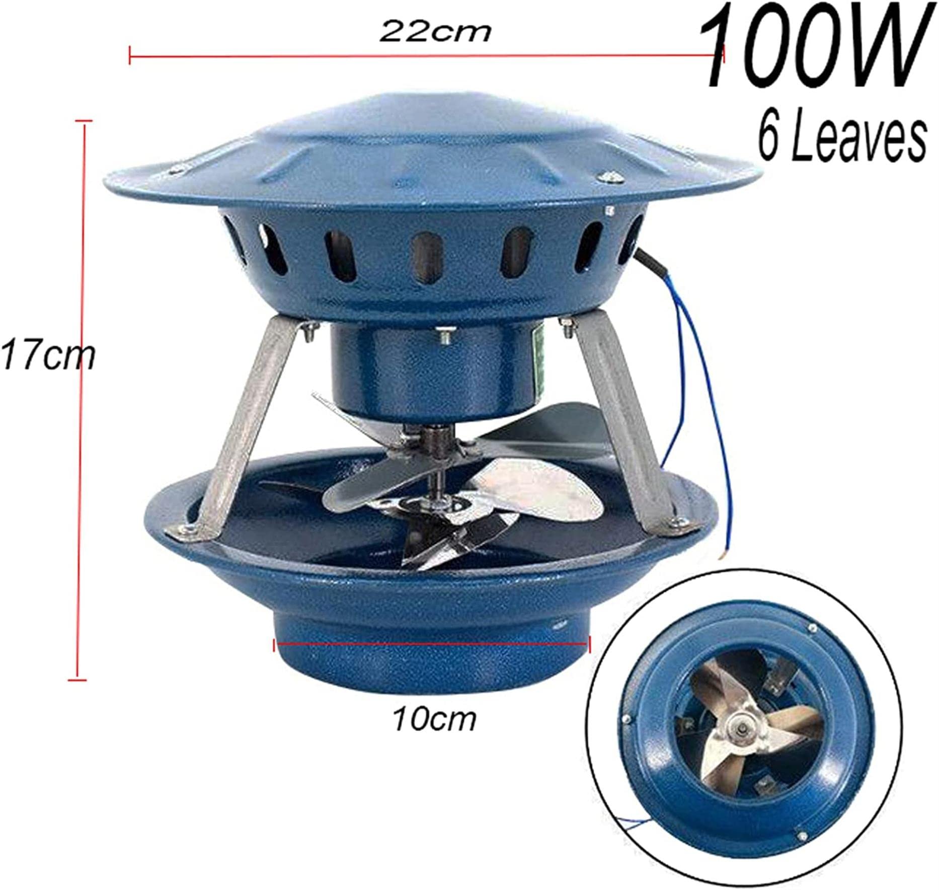 Aspiratore Fumo Camino 40W - Ventilatore Di Scarico Per Stufe A Legna E Camini - Diametro 12,5-17 Cm - Foto 10