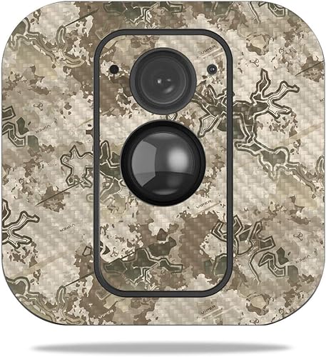 Miniatura 139 de MightySkins - Skin de fibra de carbono para cámara Blink XT para exteriores, chips dorados, acabado de fibra de carbono texturizado, protector