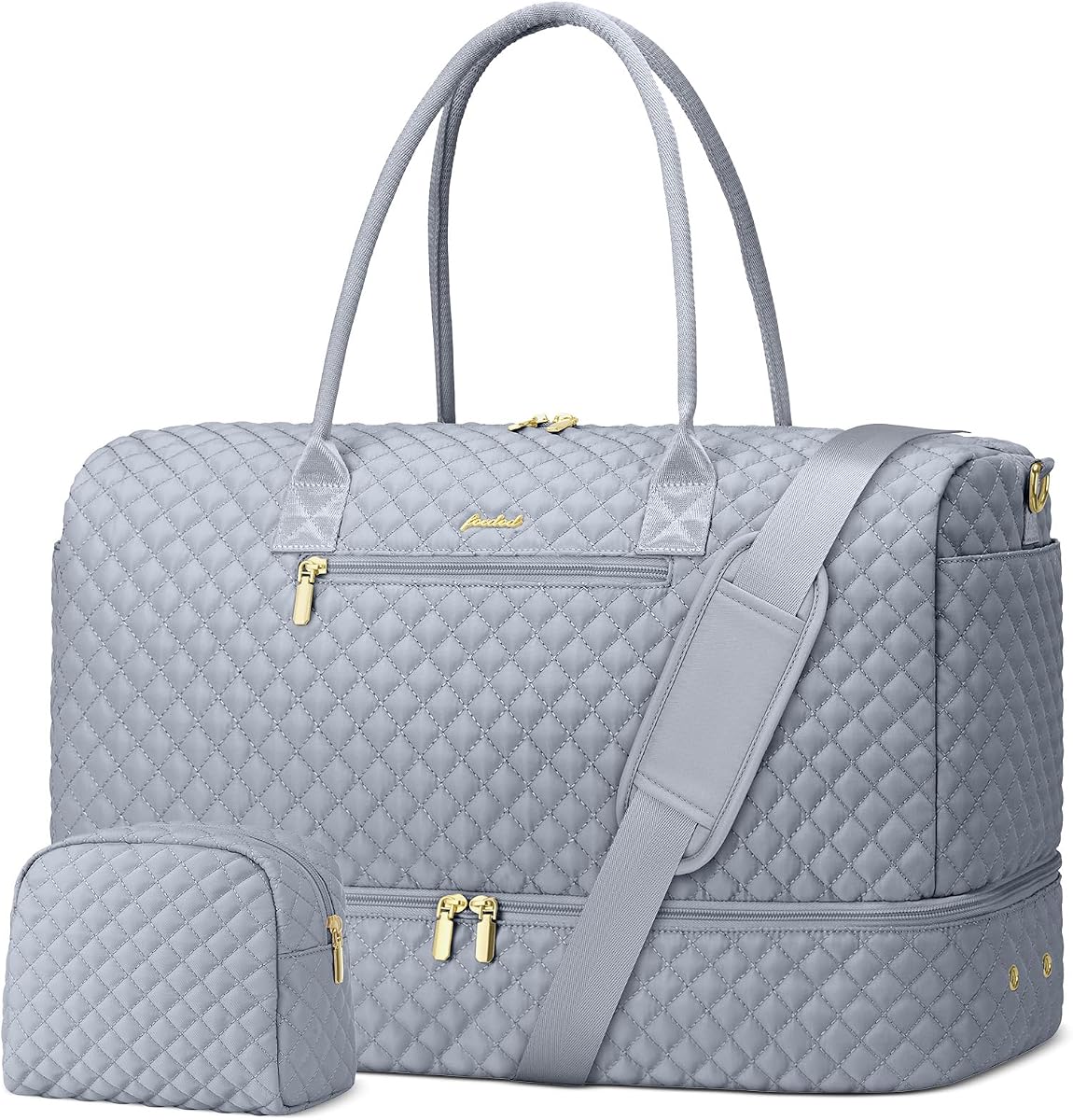 Travel Bag Weekender Bags for Women - Carry on Overnight Bag with Shoe Compartment Duffle Bag with Laptop Pocket Hospital Bag Grey