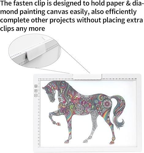 Miniatura 4 de TOHETO - Almohadilla de luz LED inalámbrica A4 con soporte innovador y clip superior, caja de luz recargable alimentada por batería, regulable, 6