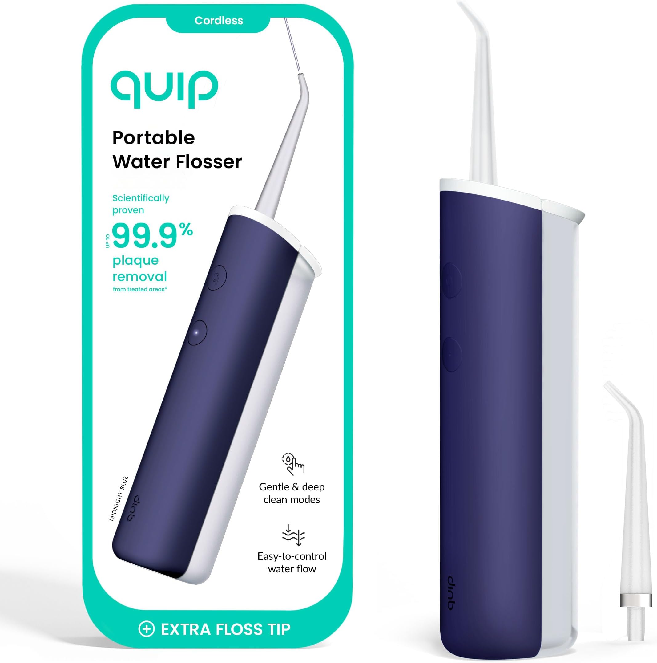 quip Rechargeable Water Flosser, Plastic Midnight