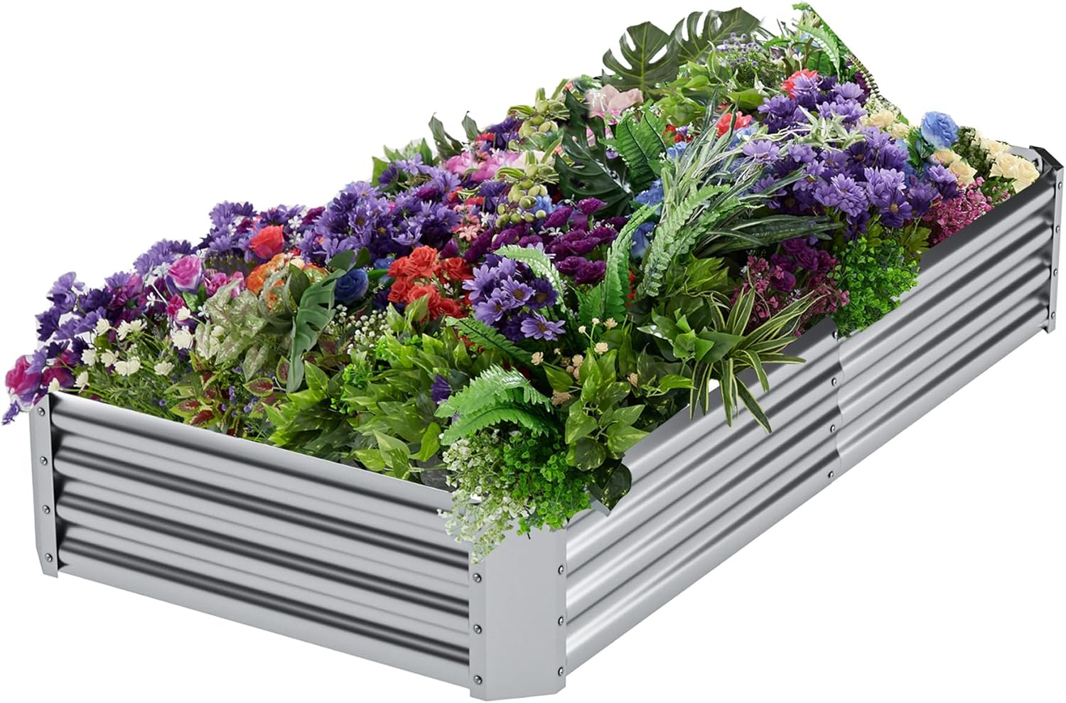 Galvanized Raised Garden Bed Outdoor 6x3x1ft,Raised Beds for Gardening Vegetables,Flowers,Fruits,Metal Raised Planter Box for Fruits Herbs，Vego Planter Raised Beds