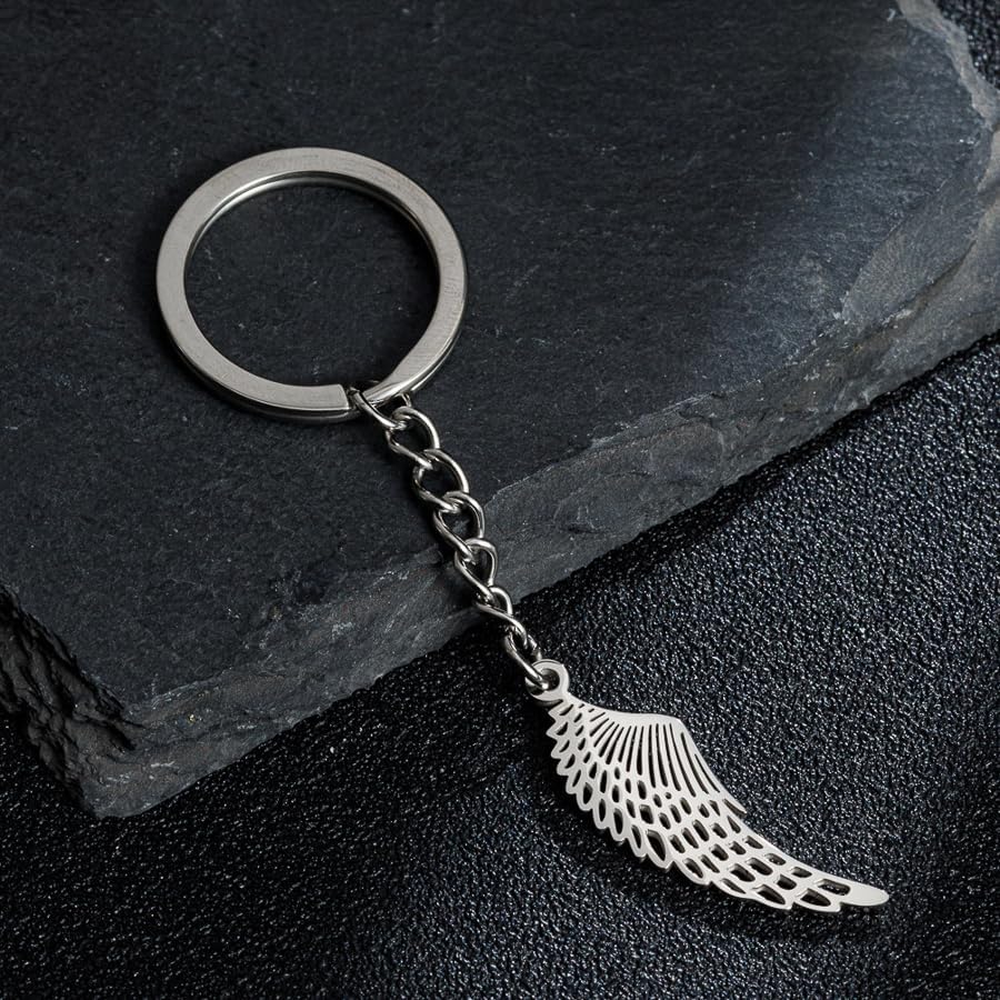 Keychain Angel Wing Pendant Keyring Key Holder Men Women Key Chain Wallet Bag Pendant Charms Gift for Birthday Christmas Festival Valentine's Day - Image 2