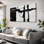 Wall Art Abstract Seascape Ocean Artwork Black and White Art Canvas Prints for Living Room Bedroom Dining Room Home Office Decor 20"x40"(50CMx100CM)