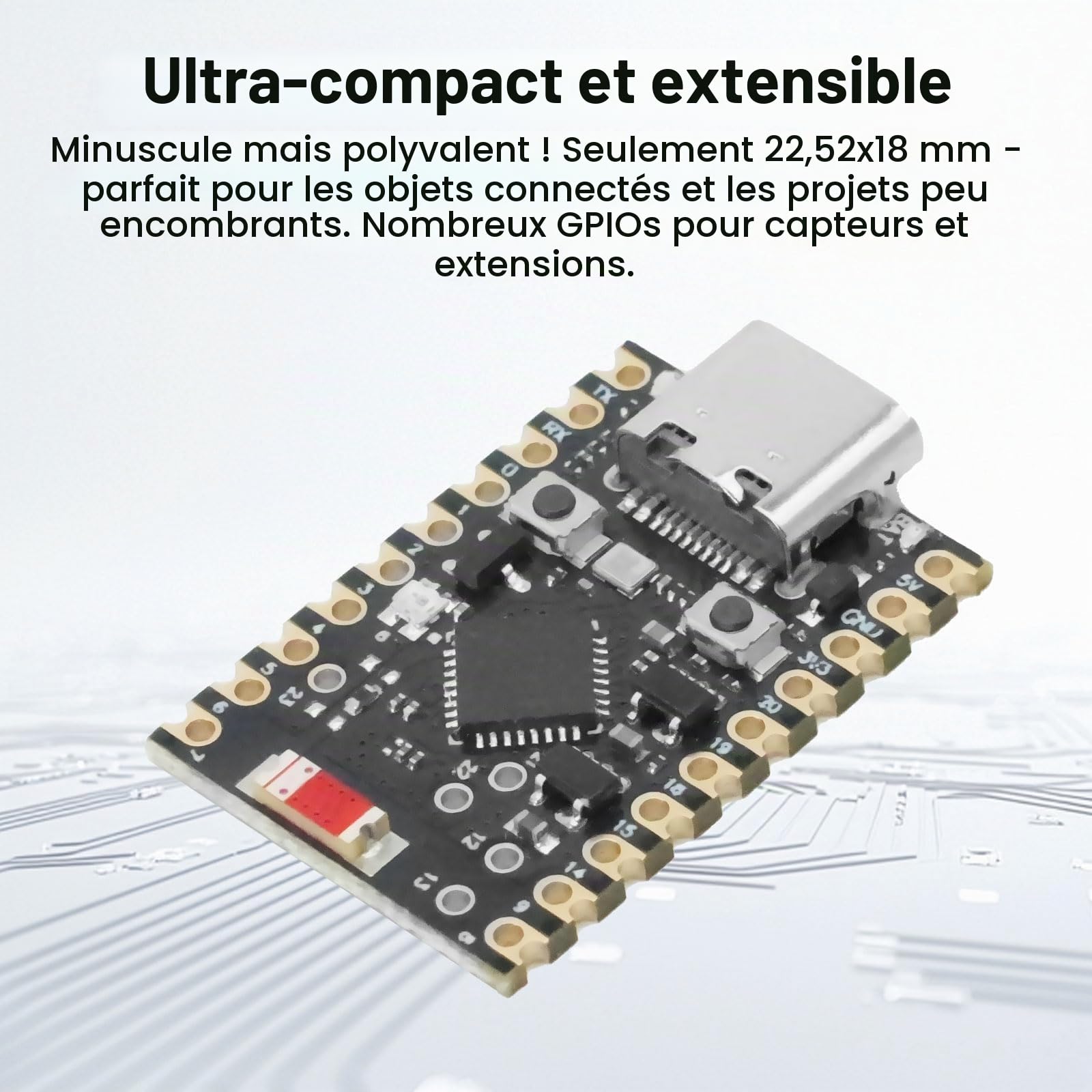 ESP32-C6 Mini carte de développement ESP32 WiFi Bluetooth avec processeur 32 bits fréquence de course 160 MHz USB Type-C ESP32 carte de développement 2,4 GHz Wi-Fi compatible avec Arduino (3