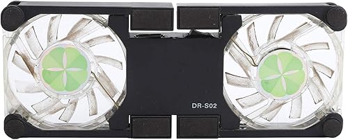 ASHATA DRS02 - Almohadilla de enfriamiento para laptop, almohadilla de enfriamiento portátil para laptop con soporte antideslizante, ventilador