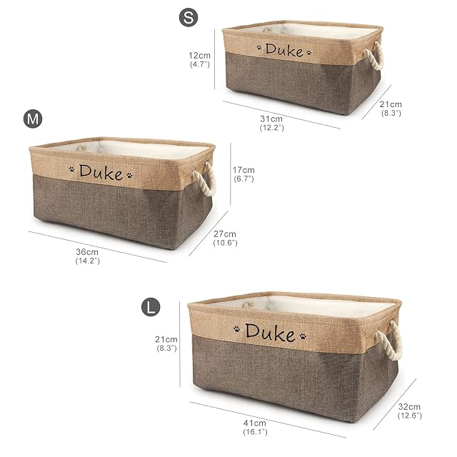 Foto 6 de 7 de Piang Gouer Canasta de Almacenamiento de Caja de Juguetes para Perros con Nombre Personalizado para Mascotas…