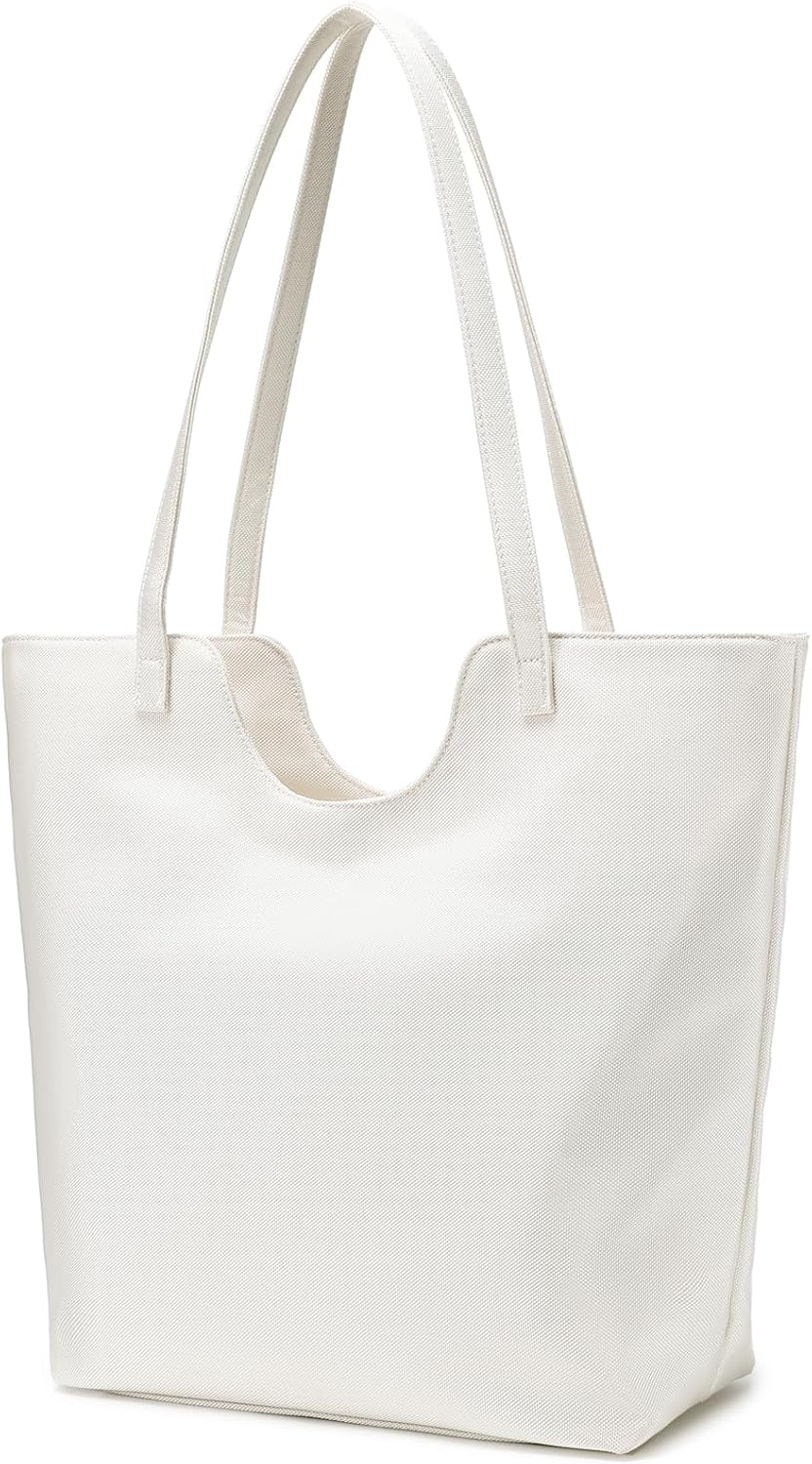 MORGLOVE Waterproof Tote Bag with Zipper Large Handbag for Women