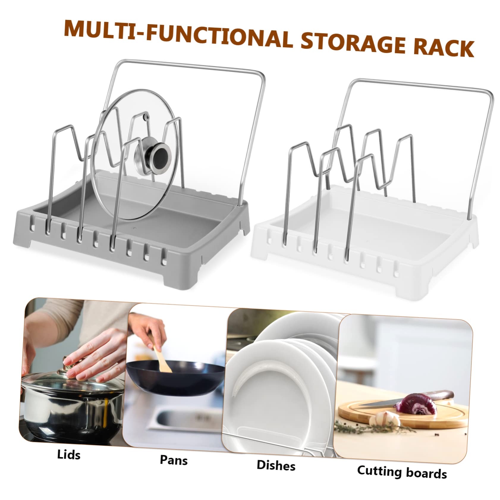 Zerodeko Porta Coperchi Pentole 2 Pezzi in Abs, Design a Divisori | Padelle e Pentole, Struttura Portante, Soluzione Salvaspazio per Cucina e Ambiente Domestico