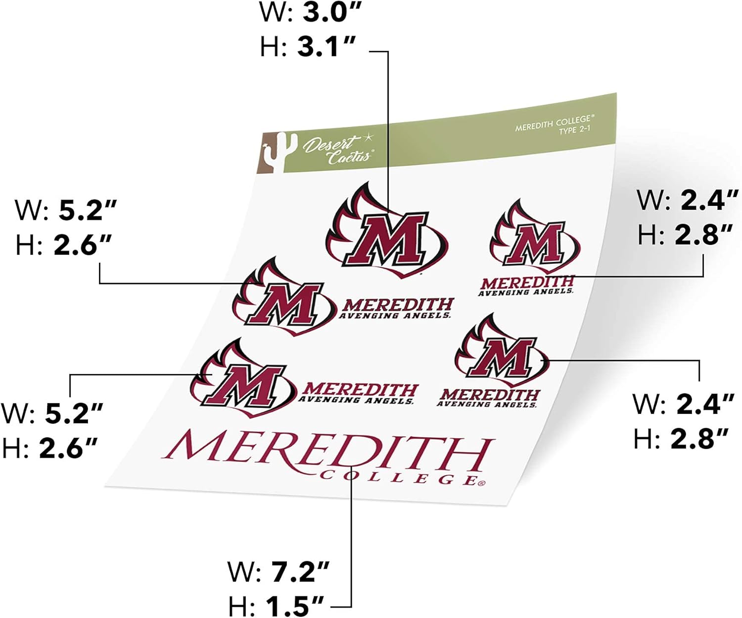 Desert Cactus Meredith College Sticker Avenging Angels Vinyl Decals Laptop Water Bottle Car Scrapbook T2 (Type 2) - Image 4