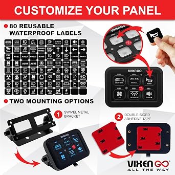 6 Gang Switch Panel - Device/Light Controller Switch Box with 1 Mode (Toggle), LED Touch Control, 7-Color RGB, Memory Function, Waterproof for Off Road, Car, Truck, RV, Boat