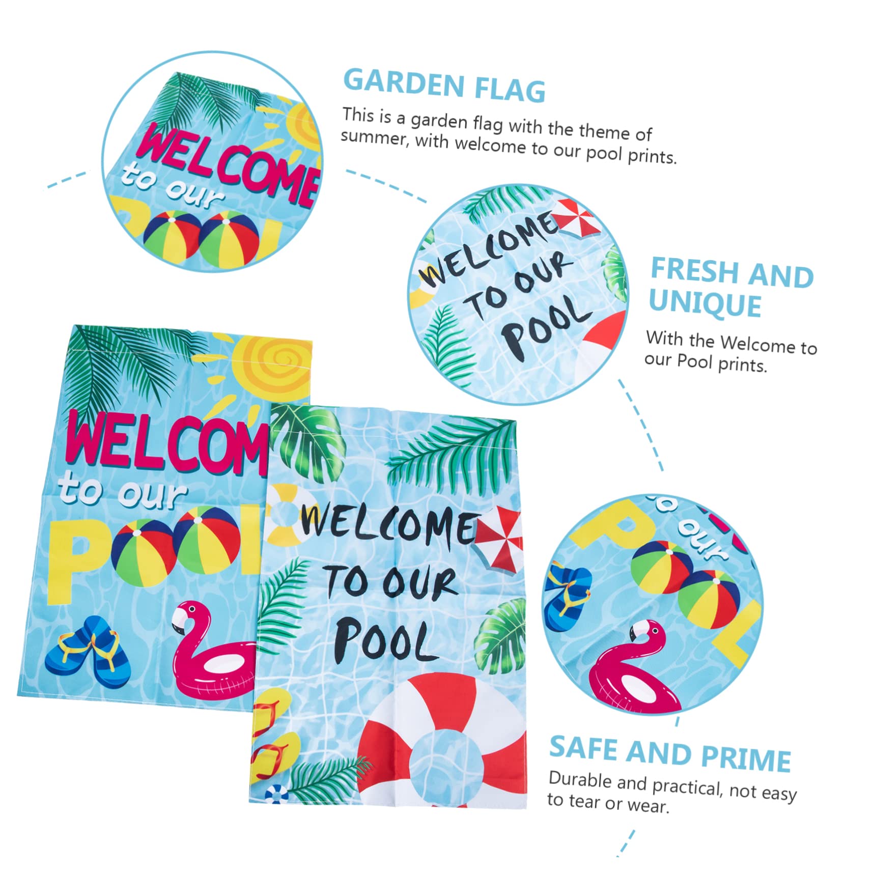 Toyvian 5 Sätze Gartenflaggen Für Pool Sommerliche Willkommensflagge Doppelseitige Dekoration Für Garten Terrasse Und Poolbereich Langlebig Und Farbecht 2 Stücke * 5