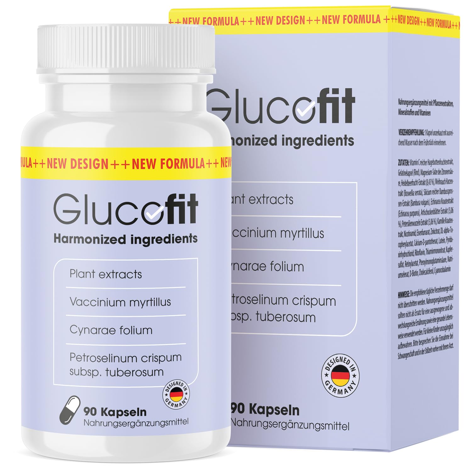 Glucofit Kapseln - mit Pflanzenextrakten, Mineralstoffen und Vitamen - für Frauen und Männer - 90 Kapseln Inhalt 1x