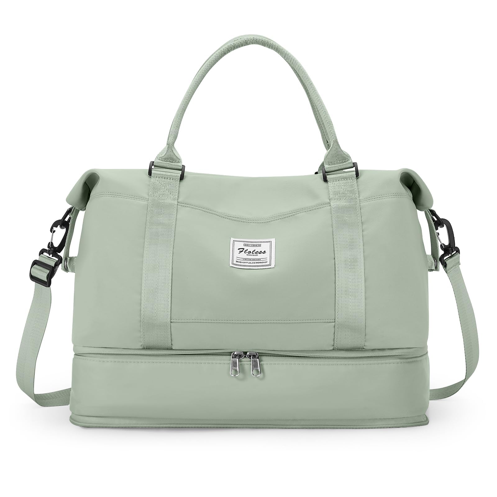 SEAFEW Bolsa de Viaje 40x20x25 para Ryanair,Impermeable Bolsa de Deporte para Gimnasio,Bolsa de Mano Equipaje de Fin de Semana 40x30x20 para Mujer,Bolso de Natación para Playa,D15-Gris Claro — view 59