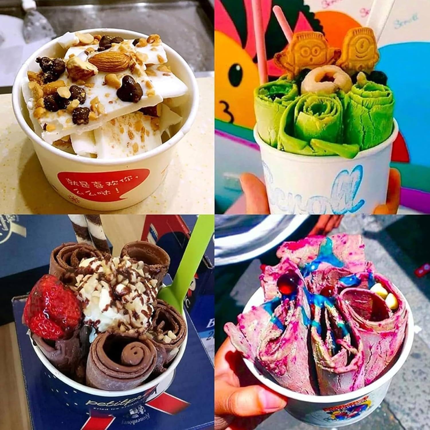 Amazon.com: Electric Ice Cream Roll Maker, 330W Yogurt Fry Ice