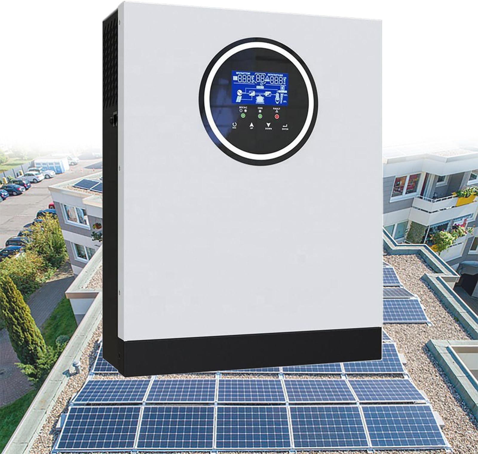 3KW 24V Solar Inverter 220V Single-Phase/Phase-Split Off-Grid Hybrid Inverter, with 80A MPPT Controller, Pure Sine Wave Solar Inverter, Supports Batteryless