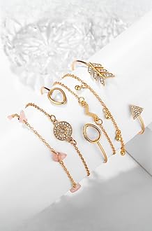 Latest Stylish Multilayer Gold Plated Bangle Bracelet for Women and Girls