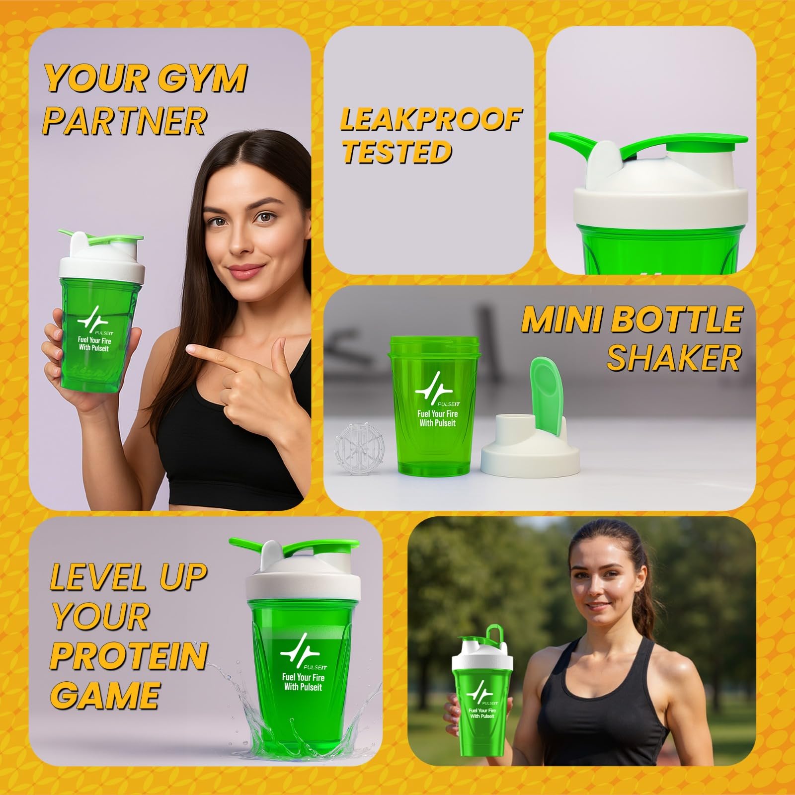 PULSEIT PulseITTurboMix Shaker Blender | 100% Leak-Proof, BPA-Free Blender Gym