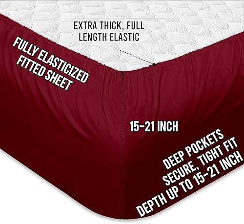 Miniatura 5 de Magic Drapes Juego de sábanas de 4 piezas, 100% algodón egipcio de 800 hilos, acabado satinado de alta calidad, bolsillo profundo de 18 pulgadas,