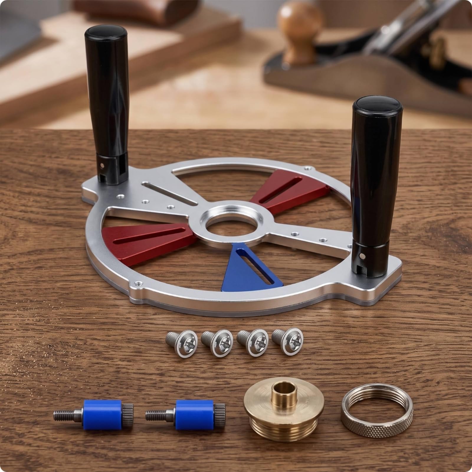 Base Fresadora Circular Guía Metálica Herramienta para Carpinteros, Aficionados a la Carpintería, Soporte De Guía Multifuncional Para Recortadora De Carpintería