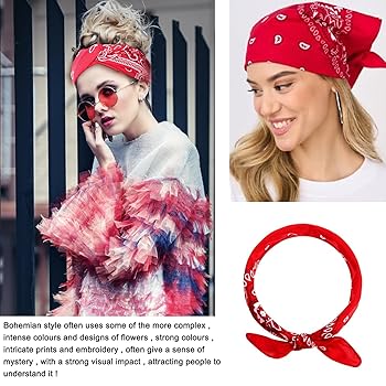 3 Stück Bandana Set - 54x54cm Halstuch Damen Herren In Rot, Schwarz, Weiß