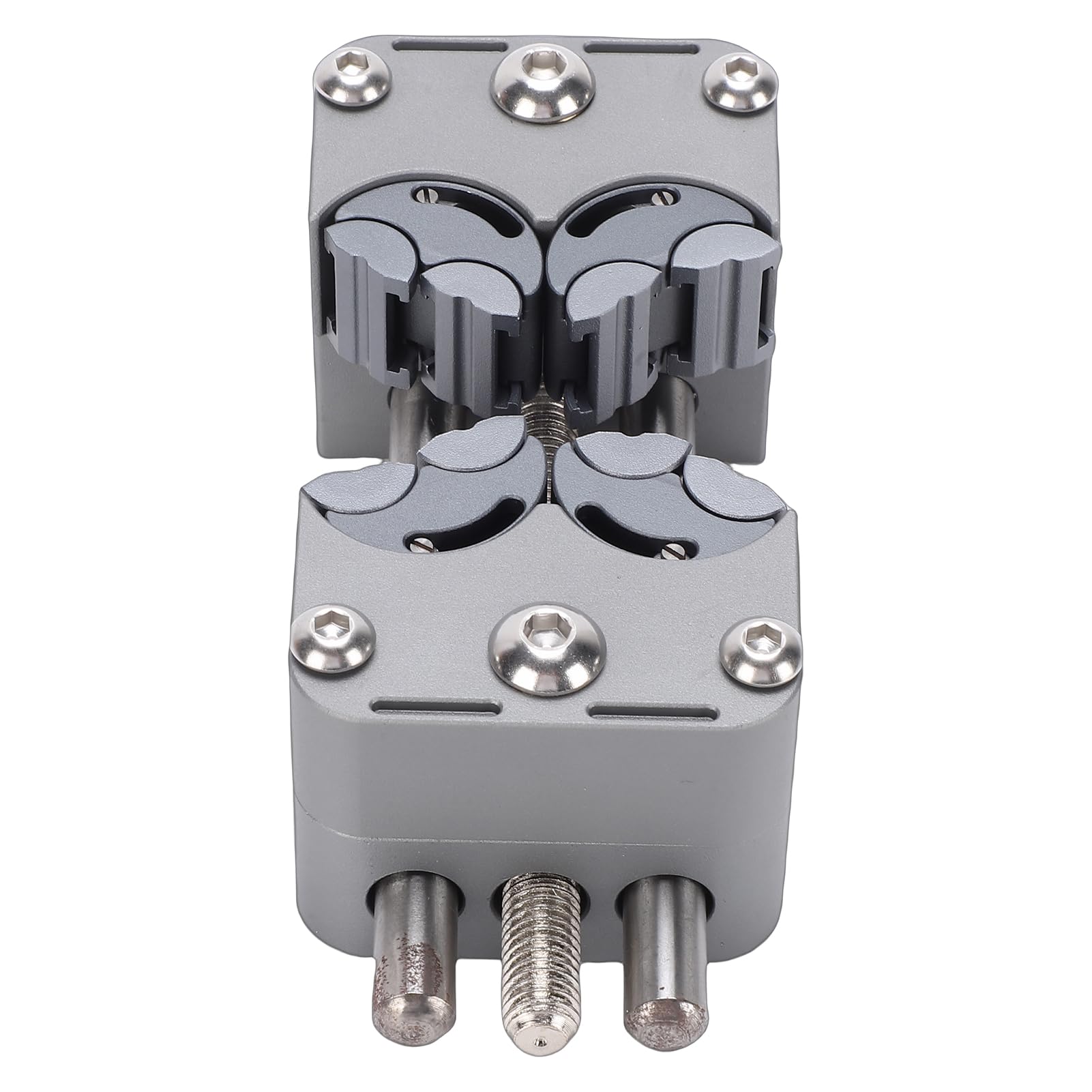 Tornillo de banco fractal de acero inoxidable 304, diseño multimandíbula, base antideslizante para manualidades, reparación electrónica (portabrocas de acero inoxidable)