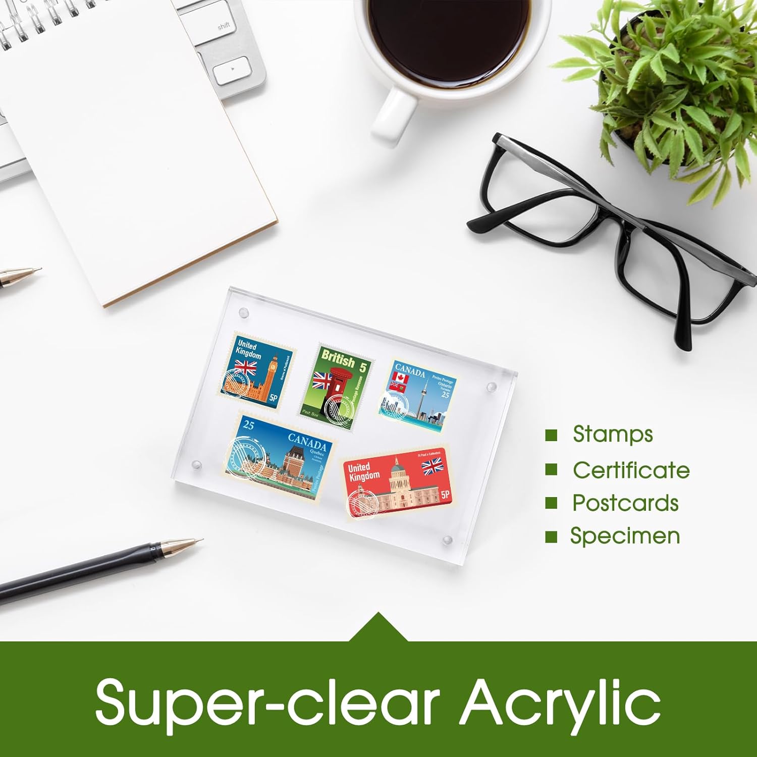 SYNTRIFIC 4x6 Acrylic Frames 6 Pack,10+10mm Thickness Acrylic Picture Frames,Freestanding Double Sided Magnetic Picture Frames Lucite Frameless Transparent Gift for Desktop Display - Image 5