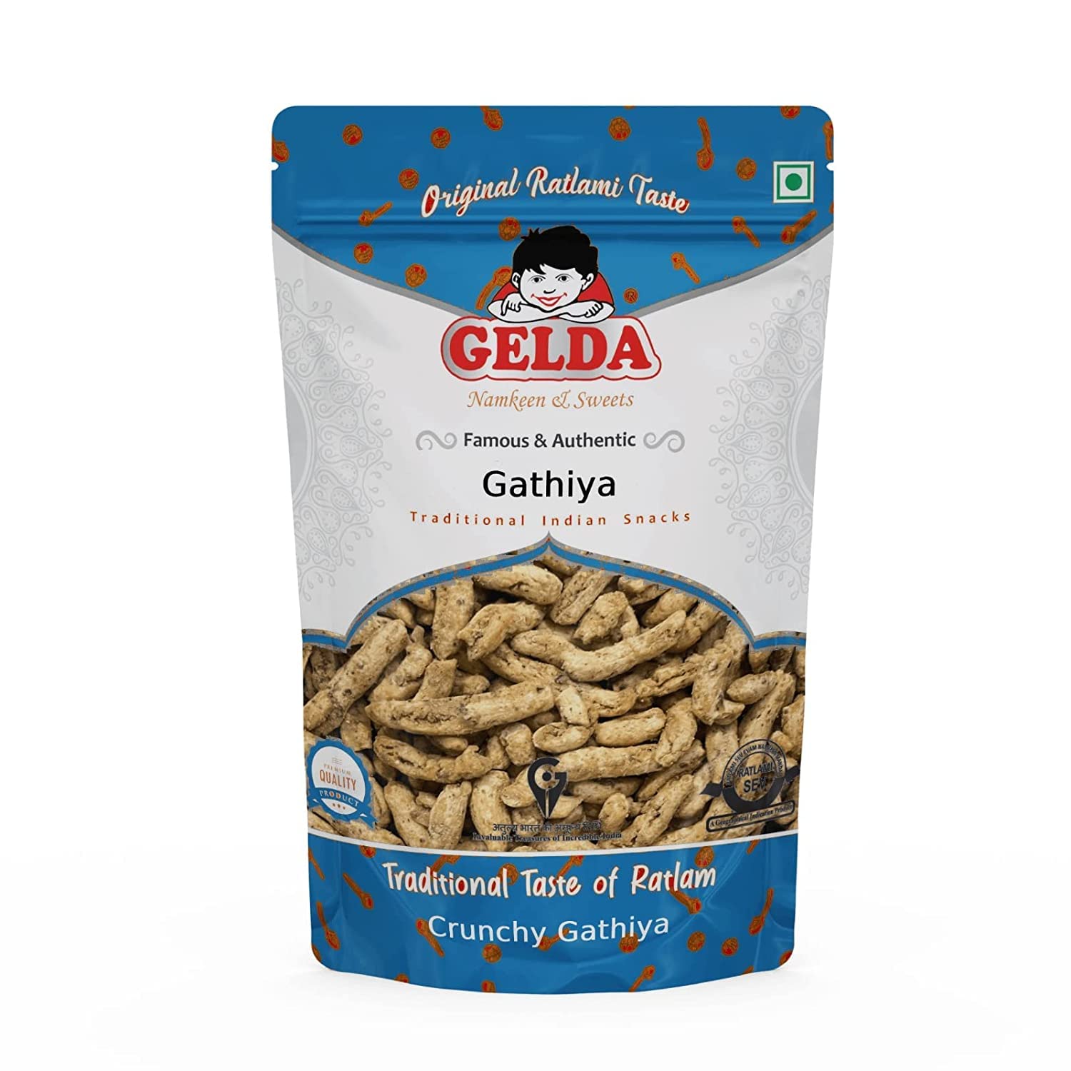 Gelda Famous Ratlami Sev | Handmade Traditional Spicy Authentic Ratlami Snacks | (Garlic Gathiya) (B0C65Z9QYD) Amazon Price History, Amazon Price Tracker