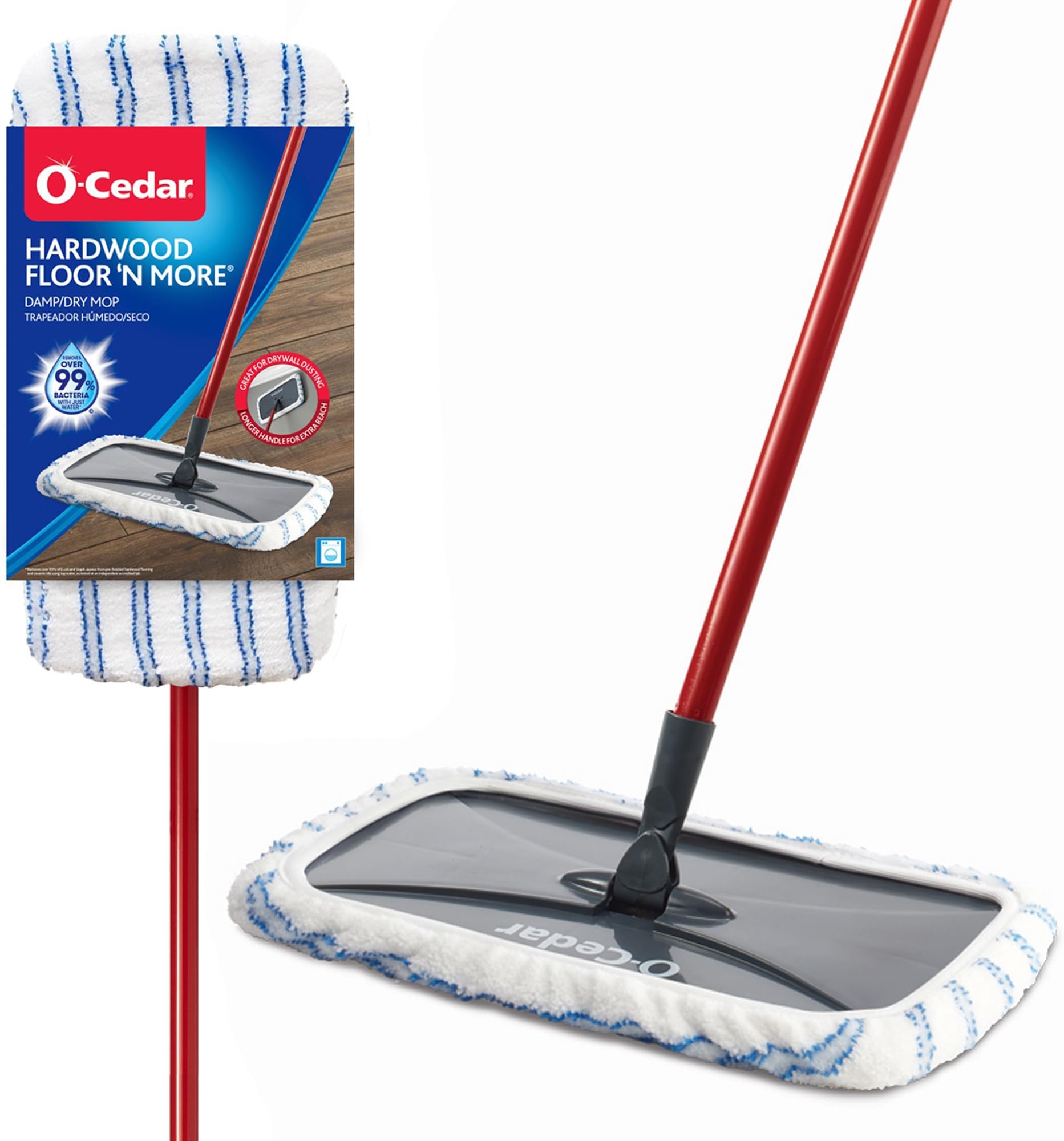 O-Cedar Hardwood Floor 'N More Microfiber Mop with Telescoping Handle