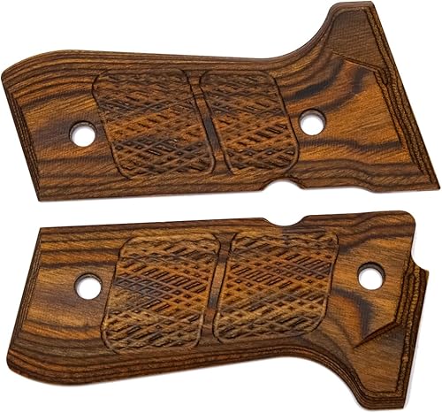 Miniatura 3 de Guuun Empuñadura de madera para Beretta 9296 de tamaño completo 92FS Grips, panel de mango de pistola compuesto de madera de color