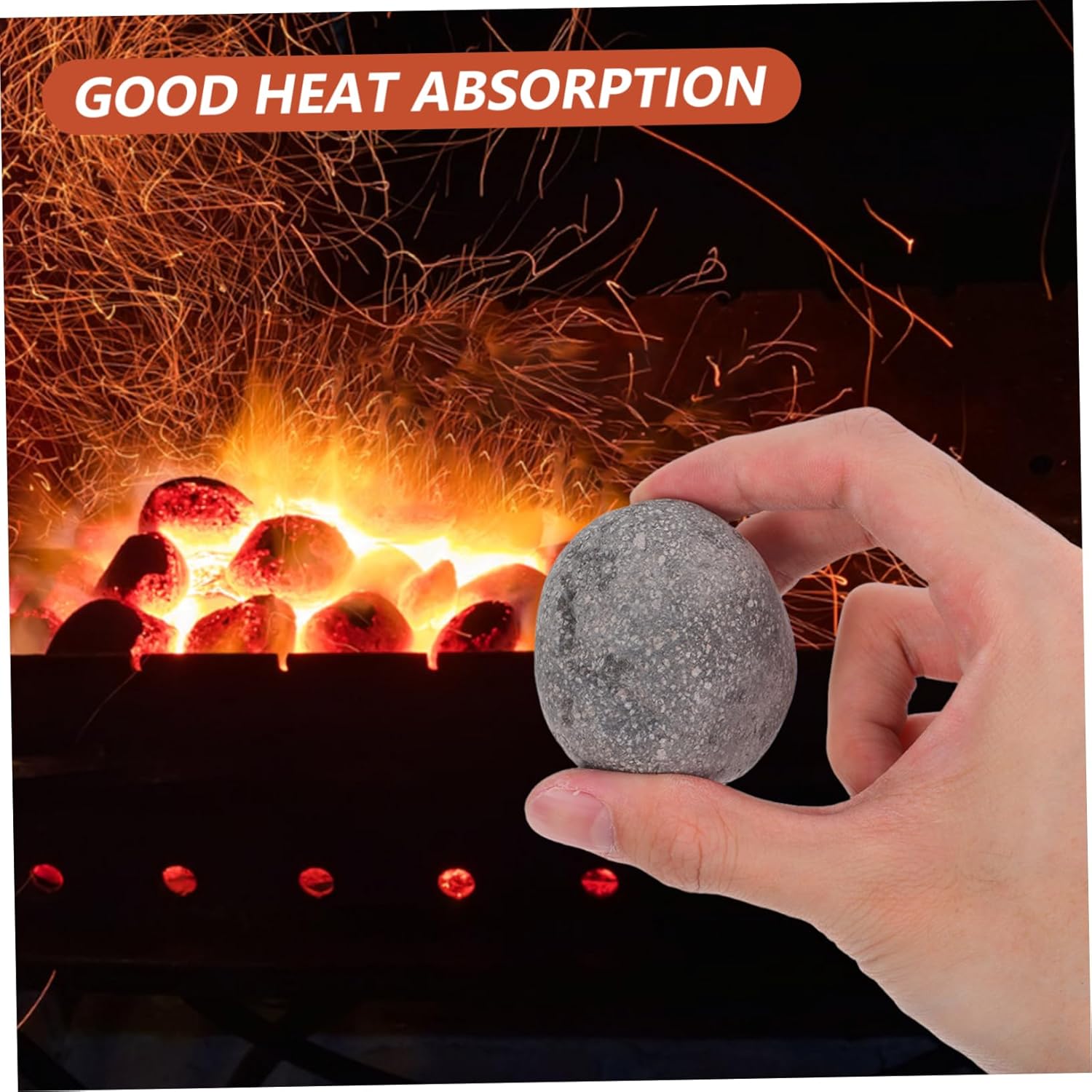 Reusable Natural Volcanic Fire Pit Rocks Bag Decorative Stones for Fire Pit Base and BBQ Grill Outdoor Patio Heater Accessories Safe Stable Low Maintenance