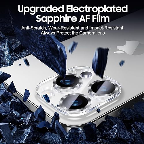 Miniatura 496 de UniqueMe [Paquete de 3 protectores de lente de cámara compatibles con iPhone 14 Pro Max/iPhone 14 Pro, vidrio templado, [compatible con fundas]
